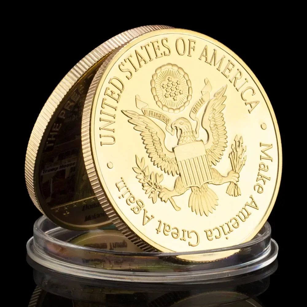 The President of United States Donald Trump Souvenir Gold Plated Coin Melania Trump Collectible Gift Commemorative Coin