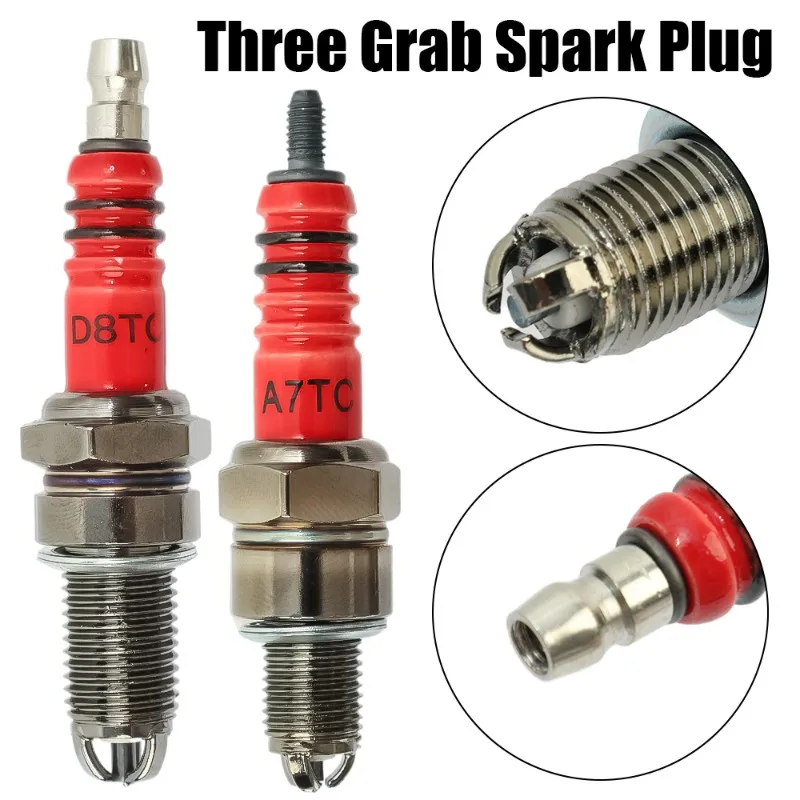 A7TC D8TC Motorcycle Spark Plugs MT/Manual Gearbox Triple Pole Spark Plug Gasoline Saw Lawn Mower Engine Replaceable Accessories