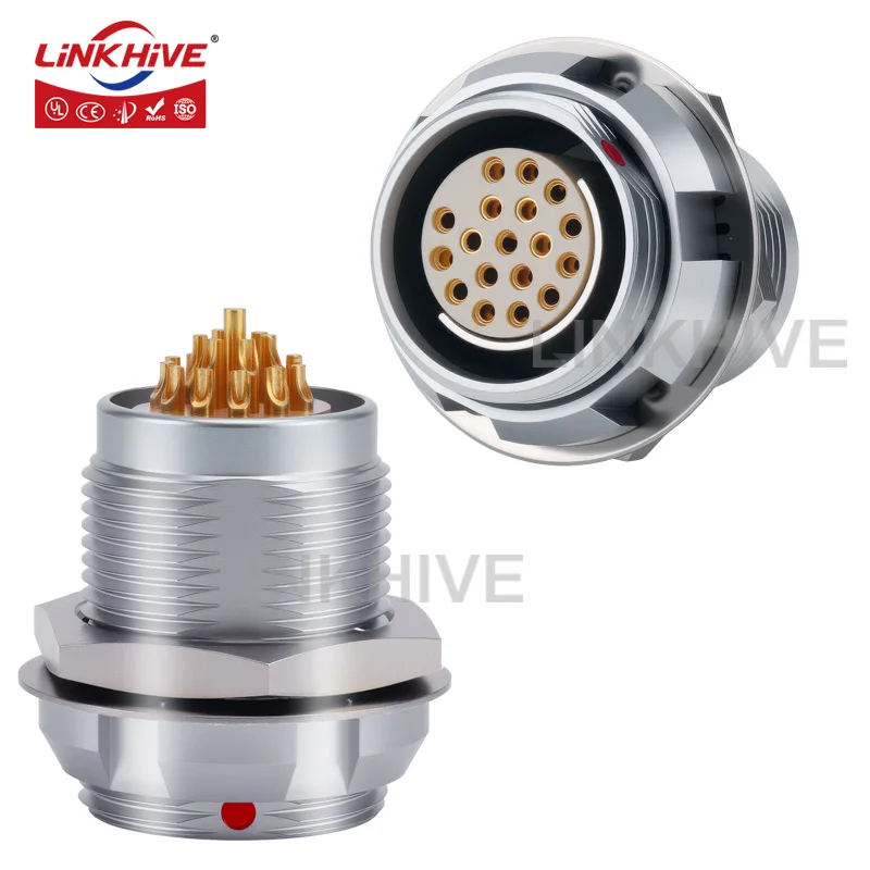 

Compatible with Fischer DBP Panel Mounted Receptacles 102/103/1031/104/105 2 3 4 5 6 7 8 10 12 16 19 Pin Push-pull Connector