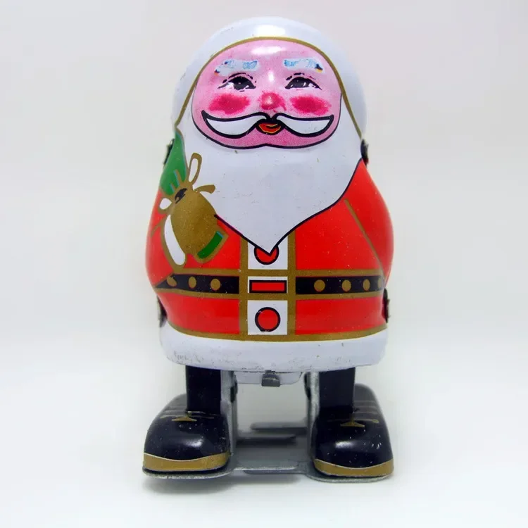 [Funny]  Adult Collection Retro Wind up toy Metal Tin Father Christmas Mechanical toy Clockwork toy figures model kids gift