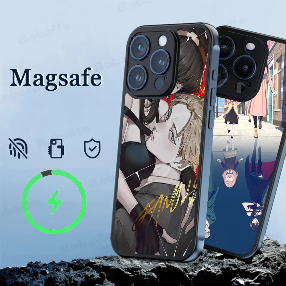 SPY×FAMILY Popular Anime Phone Case Magnetic Case For IPhone 16 14 13 12 11 15 Pro Max Plus For Magsafe Wireless Charge Cover