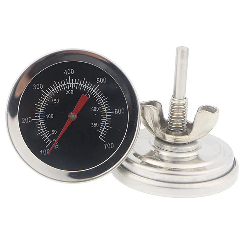 Bakeware Stainless Steel BBQ Accessories Bimetallic Thermometer Temp Gauge With Dual Gage 400 Degree Cooking Tool Kitchen Food