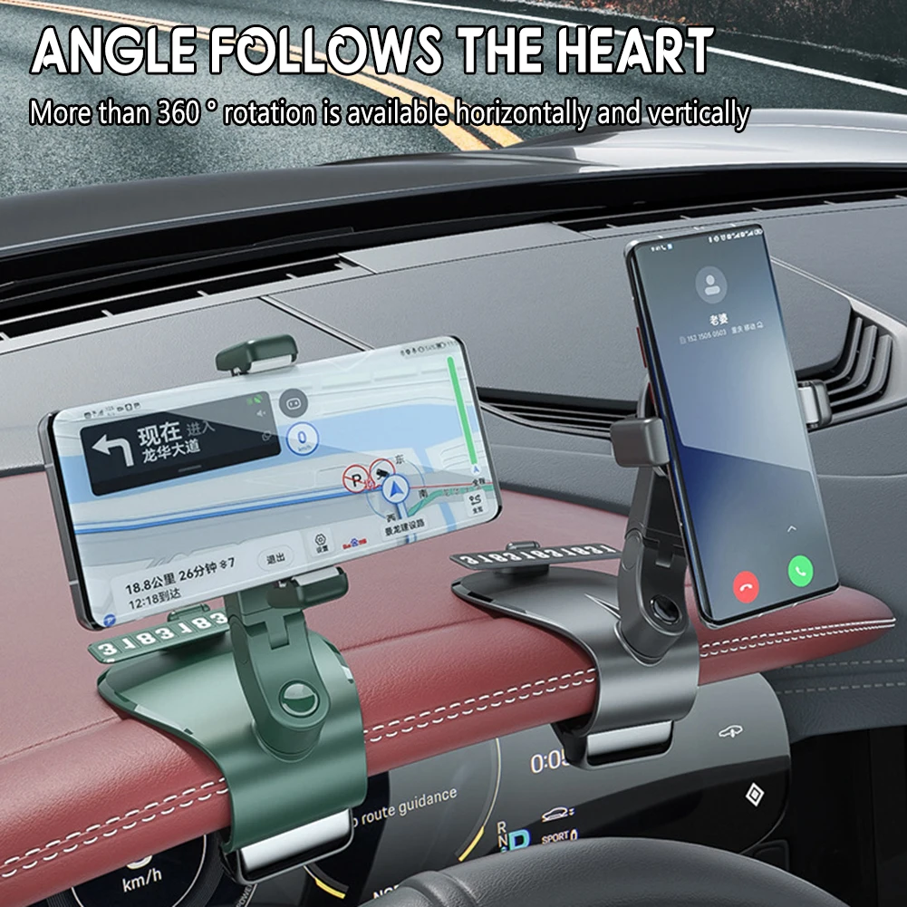 Rotatable Car Central Console Phone Holder Telescoping Shockproof Phone Holder Auto Accessories