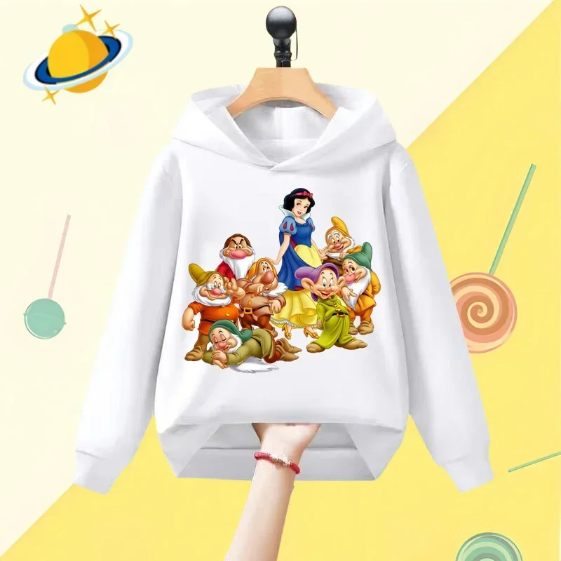 White Snow Princess Kids Hoodie Anime print Disney Kids Fall/Winter Cute blazer Kawaii girls hoodie casual knitwear