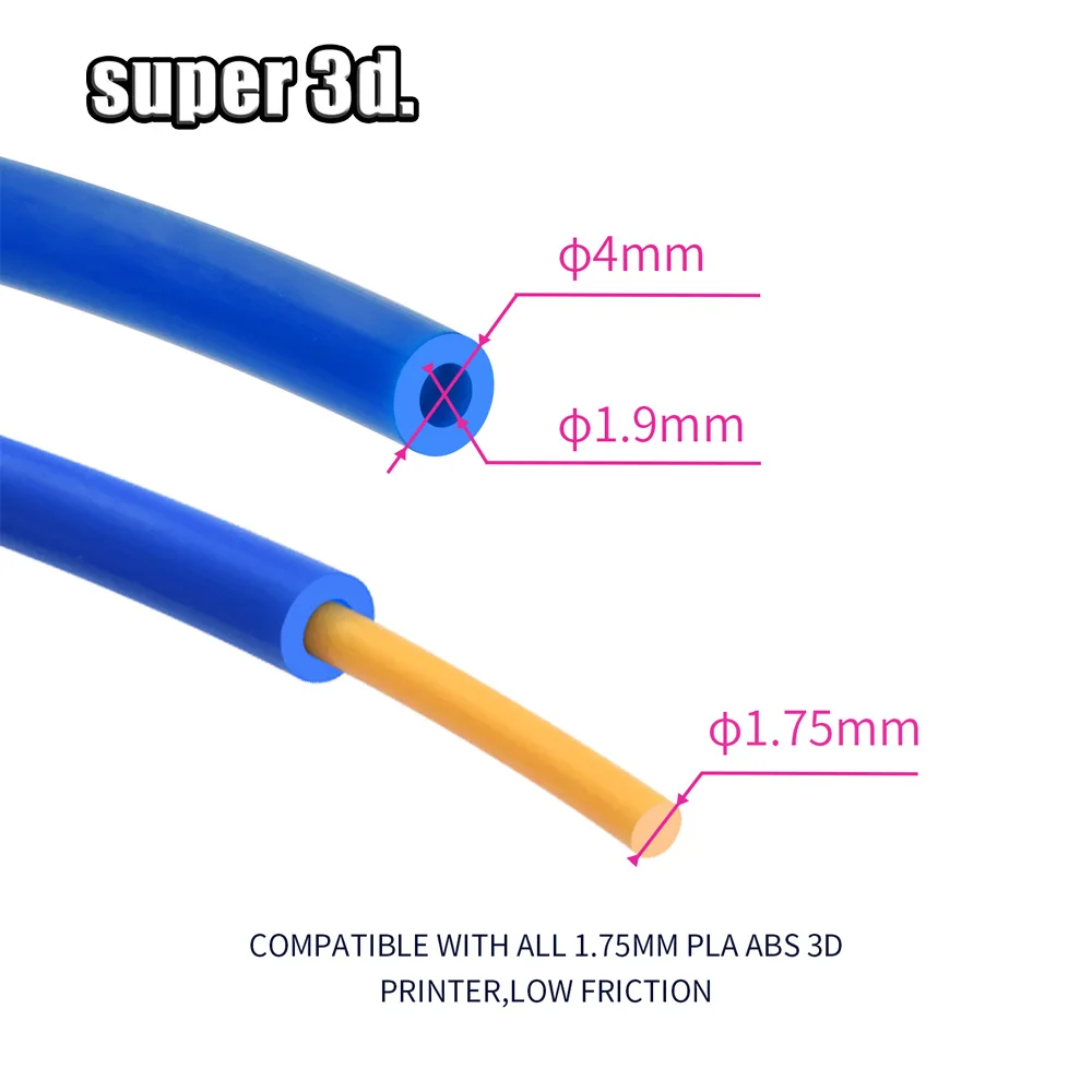 Bowden PTFE Tubing 2*4MM 1.75mm With PC4-M6 Fittings PC4-M10 Pneumatic Fittings for Creality Ender 3/3 Pro, CR-10/10S 3D Printer