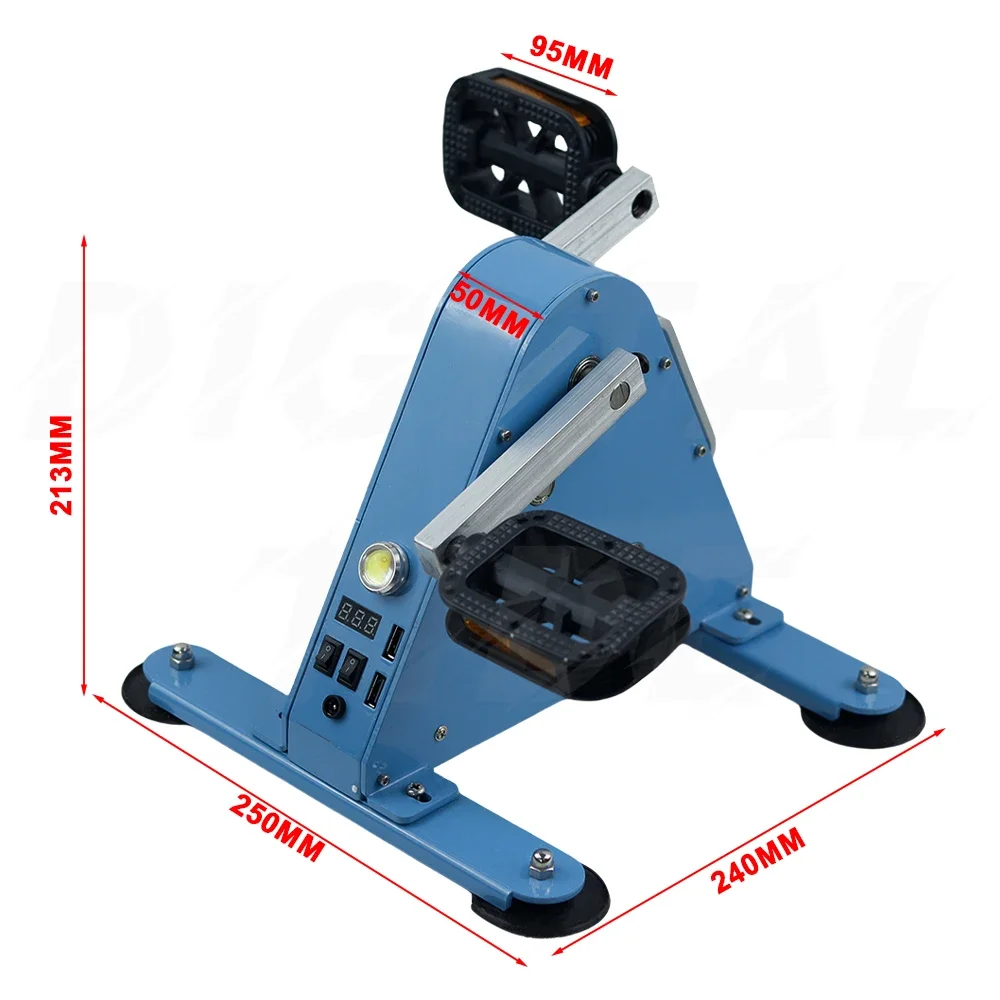 Pedal Generator 100W DC Output 12V 24V USB Output Hand Crank Foot-Operated Power Generation for Outdoor Emergency Power Supply