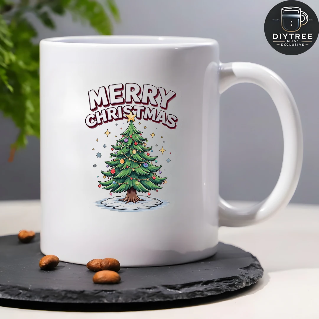 11 Unzen Becher + Cartoon-Weihnachtsbaumbecher + Kinderbecher + Familien-Büro-Kaffeetasse, 4 Farboptionen, unverzichtbares Weihnachtsgeschenk