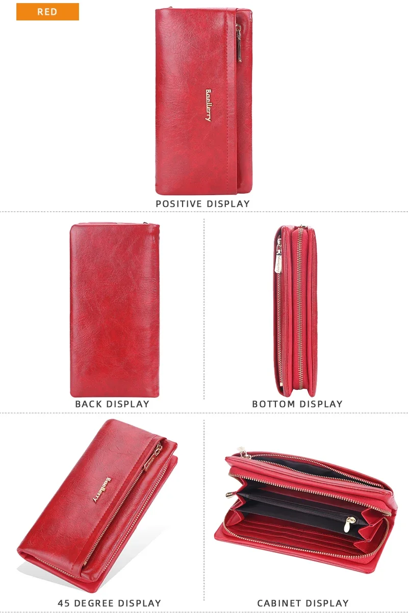 Baellerry Lange Damen-Geldbörsen, Tasche mit Handyfach, Namensgravur, Marken-Damen-Geldbörse mit Reißverschluss, Kartenhalter, Damen-Geldbörse für Mädchen – Detail 19