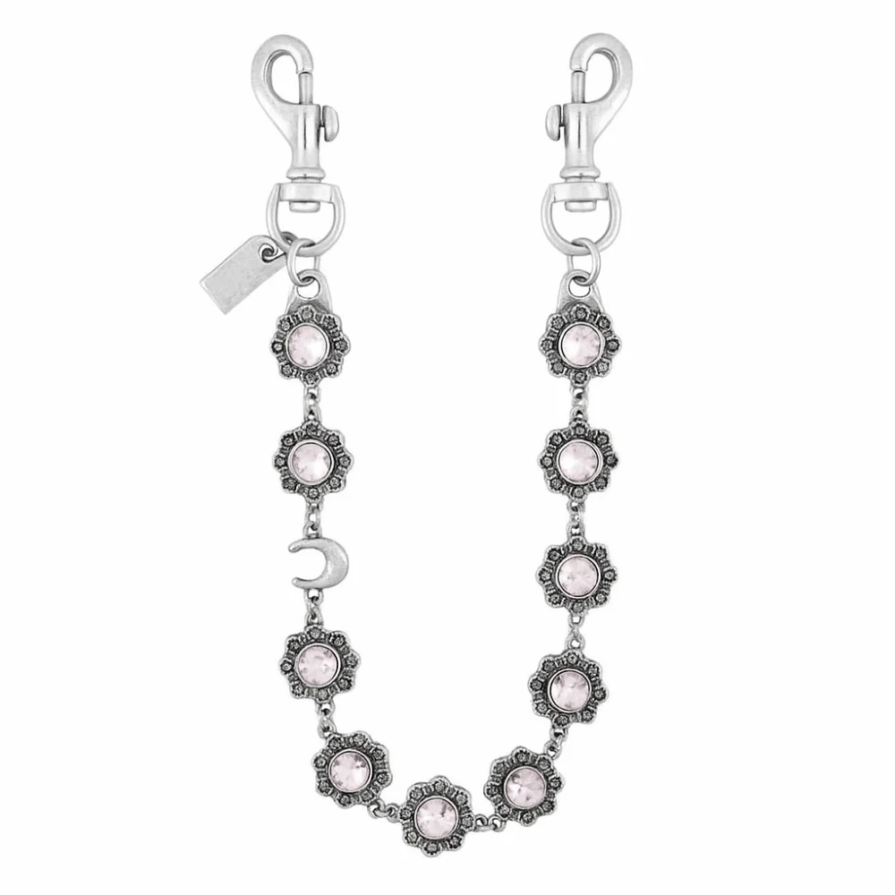 

Flexible Rhinestone Petal Keychain Modish Unique Stylish Pouch Chain Artistic Inventive Handbag Chain Bag Decoration Accessory