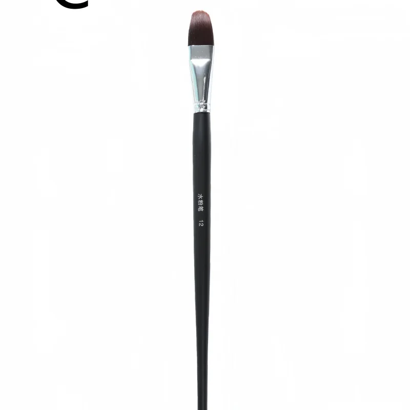 6 قطع مقبض خشبي طويل شعيرات نايلون ألوان مائية مجموعة فرشاة رسم الغواش للجدار الكتابة على الجدران لوحة فنية ذاتية الصنع