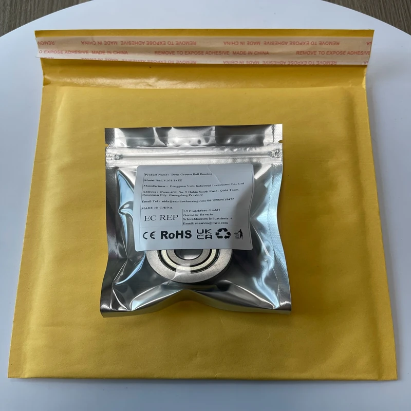 1PCS LV201-14ZZ 12x39.9x18 mm Traces Walking Guide Rail Bearings V Groove Guide Roller Bearings ABEC-7 LV202-41ZZ 15x41x20 mm