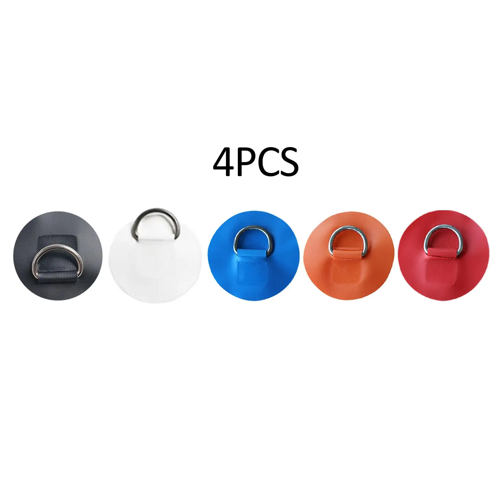 4Pcs D Rings Patch Kayak Hardware No Glue Include Stainless Steel Cord Buckles for Rafting Kayaking Raft Paddle Board Canoeing