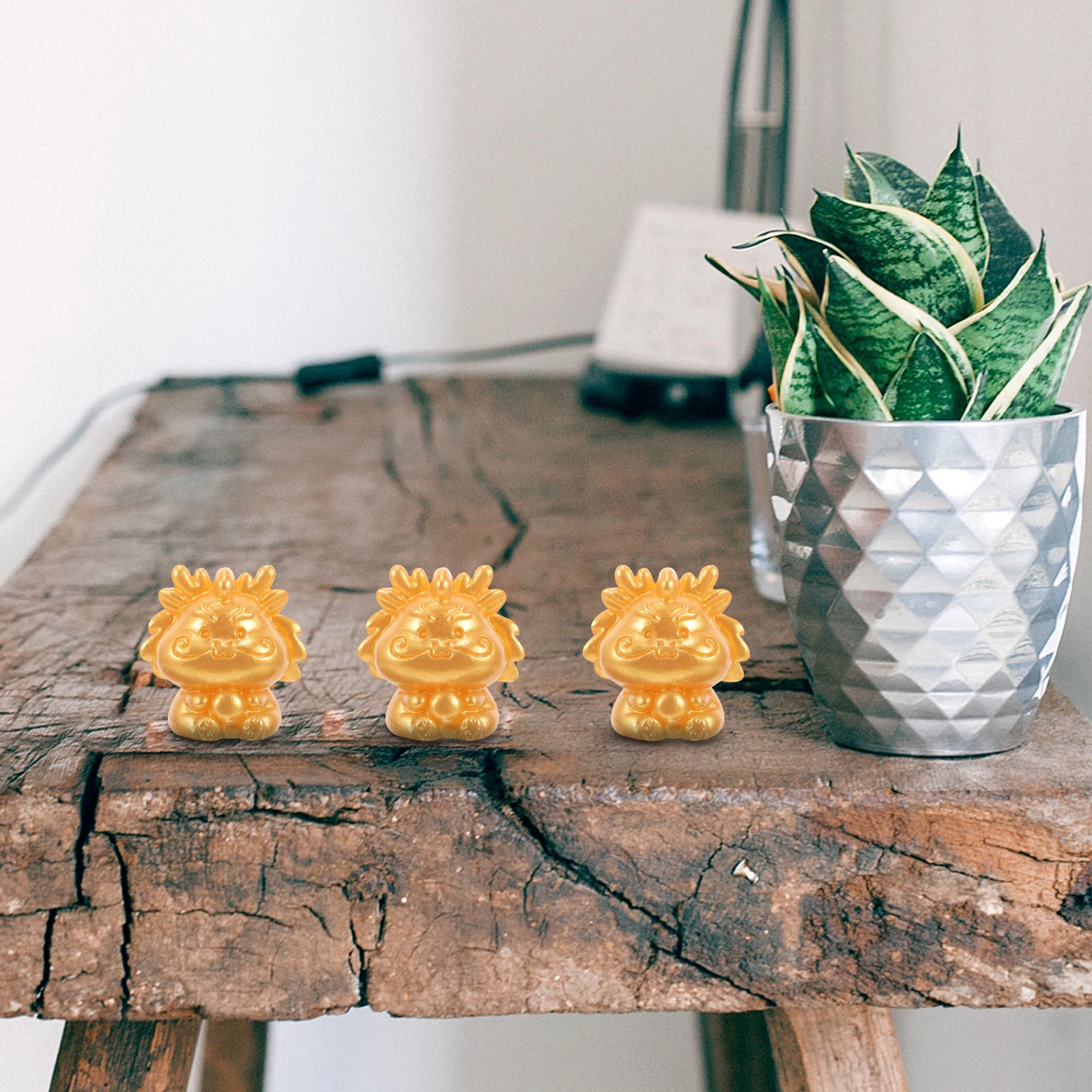 

10 Pcs Golden Resin Dragon Figurines Small Creative Crafts for Living Room Cabinet Desktop Study Miniature Decorations dragon