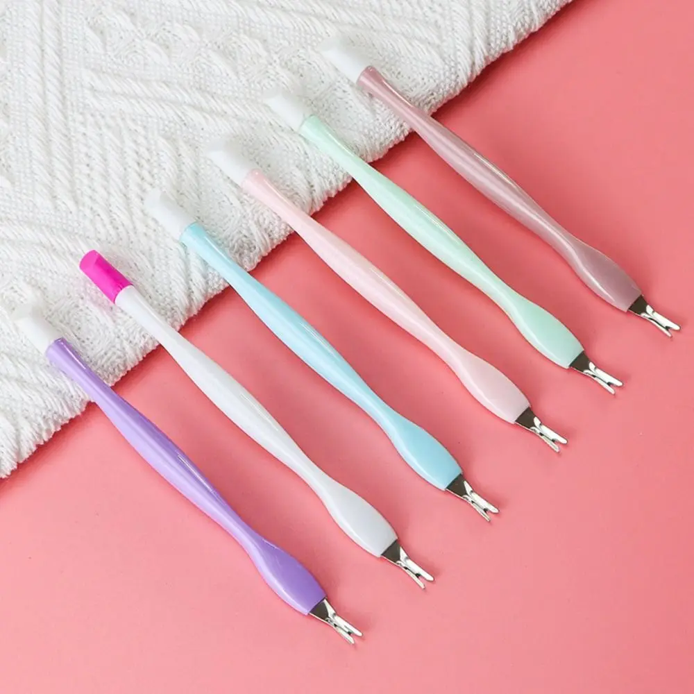 10pcs Cuticle Pusher Chroma Dead Skin Fork Double-Ended Two-in-one Dead Skin Pliers V-shaped Exfoliation Nail Press Stick Women