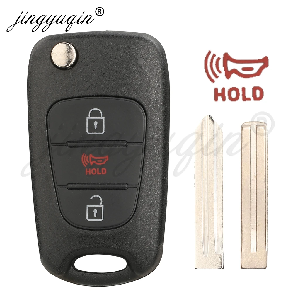 

jingyuqin Flip Remote Car Key Shell For Kia Rio Optima Sportage Soull Cerato K2 K3 Fit Hyundai Veloster Auto Fob Case Replace