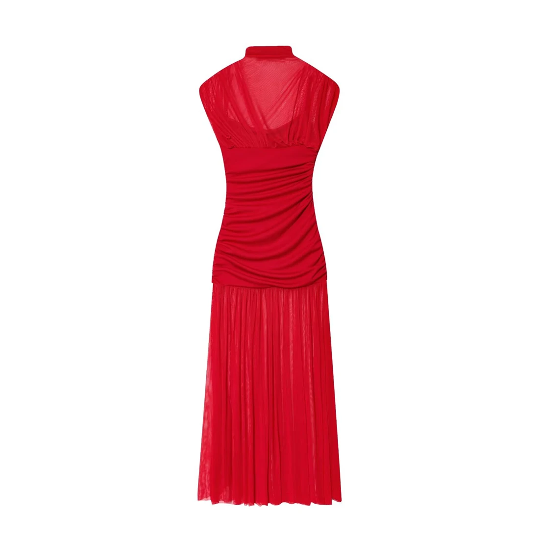 Damesjurk met zijden mesh-paneel Modieus Sexy Nieuwe collectie 2025, Trendy damesmodekleding