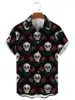 3D Printed Pattern Hawaiian Shirt Men's Day of the Dead Sugar Skull Fiesta