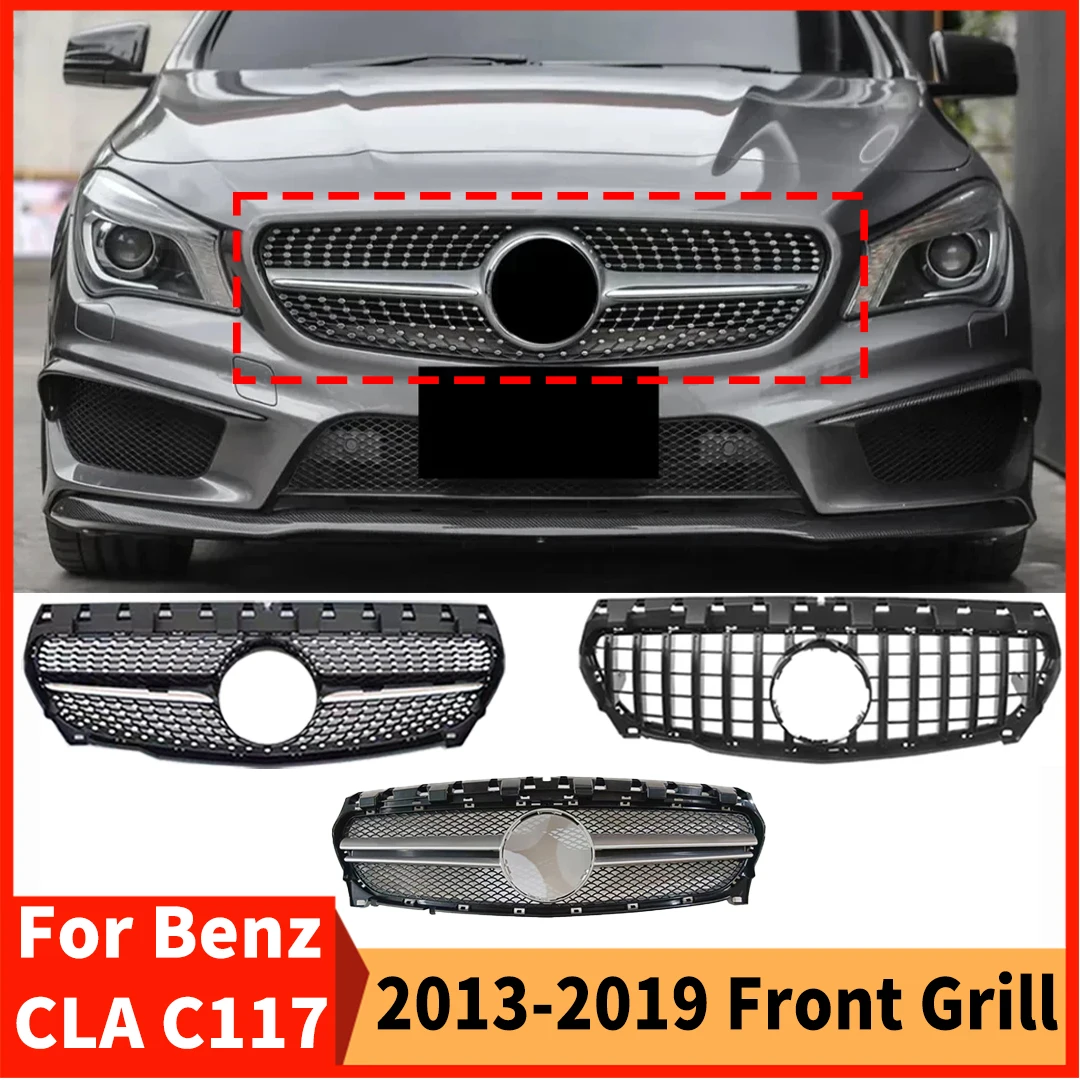 Sport Front Grid Inlet Grille For Benz CLA C117 W117 2013-2019 like 180 200 220 260 Bumper Grill Tuning Accessories