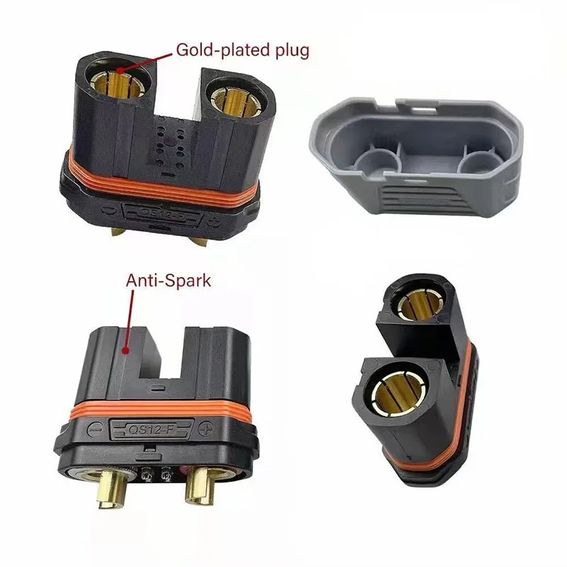 QS12S QS12 Anti-sparking Male Female Lipo Battery Plugs Connector High-Current Weldable for E-bike Electric Scooter Balance Car