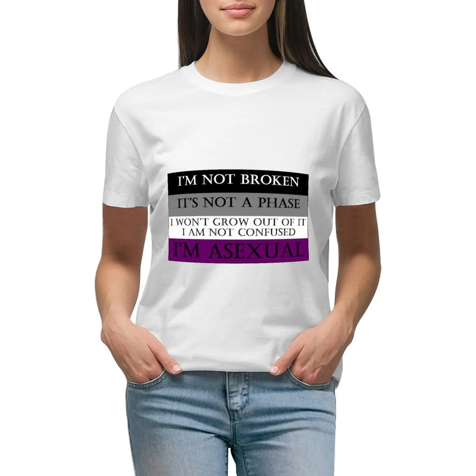 

Asexual Pride Flag T-shirt tees plus size tops T-shirts for Women