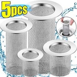 5/1x Stainless Steel Floor Drain Mesh Sink Filter Bathroom Shower Bathtub Anti-clog Hair Catcher Kitchen Leak Proof Net Strainer