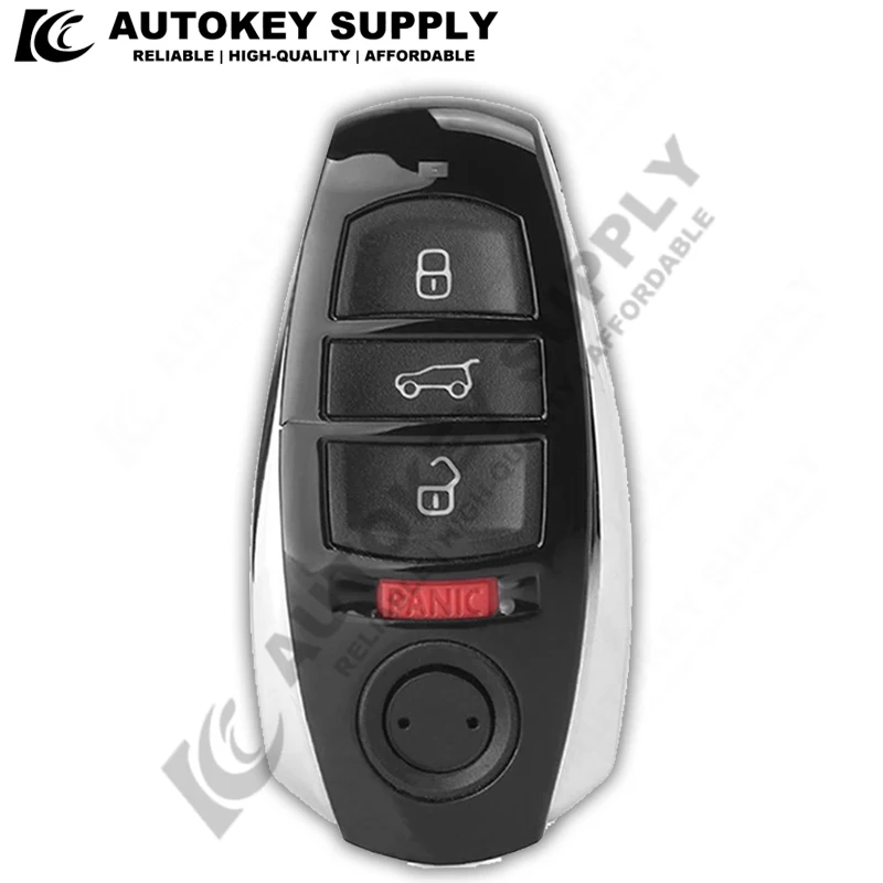 Autokeysupply AKVWS210 Car Remote Smart Key Shell Car Key Case Fob 3/3+1 Buttons For VW Touareg