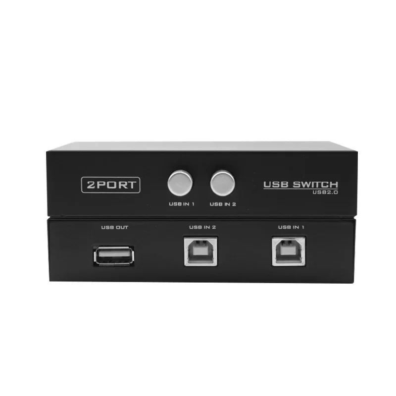 2 Port Manual USB 2.0 Sharing Device Switch Box for 2 Computer To Share 1 Printer Scanner