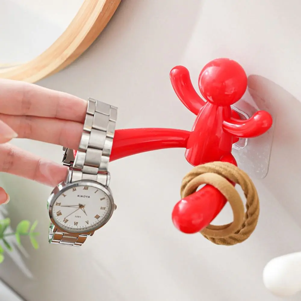 

3pcs Creative Wall Shelf Organizer Portable Space Saving Key Storage Rack Cartoon Hair Accessories Hooks Dressing Table