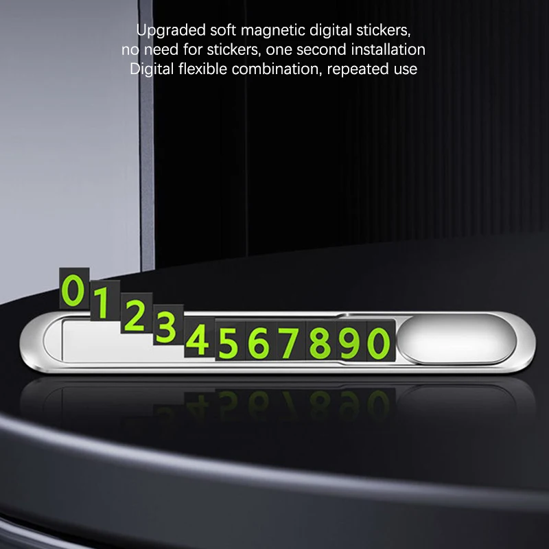 

Luminous Car Temporary Parking Card Sticker Hidden Phone Number Plate Auto Accessories Vehicle Contact Info Sign