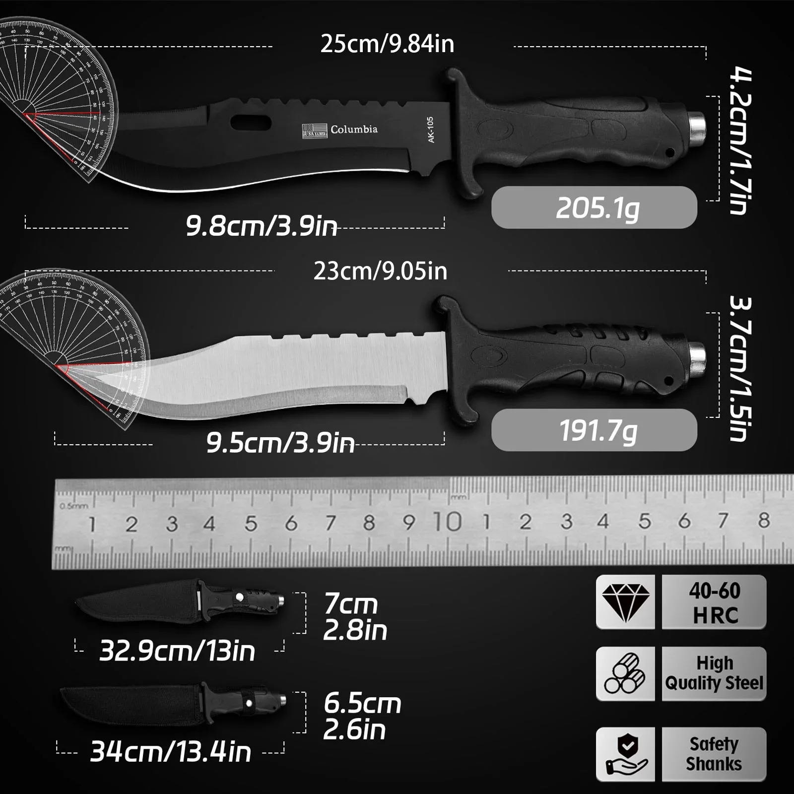 1pc Outdoor Military Tactical Knife and Wilderness Survival Knife, EDC Fixed Blade, Self-Defense, Multi-purpose Cutting Knife