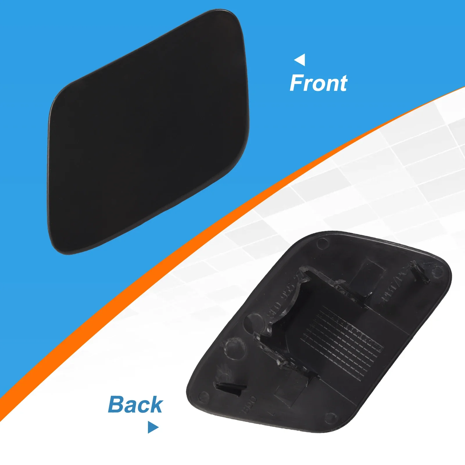 High Density ABS Front Headlight Washer Cover for Audi A4 2002-2005 Weatherproof Jet Spray Cap 8E0955275D 8E0955276D