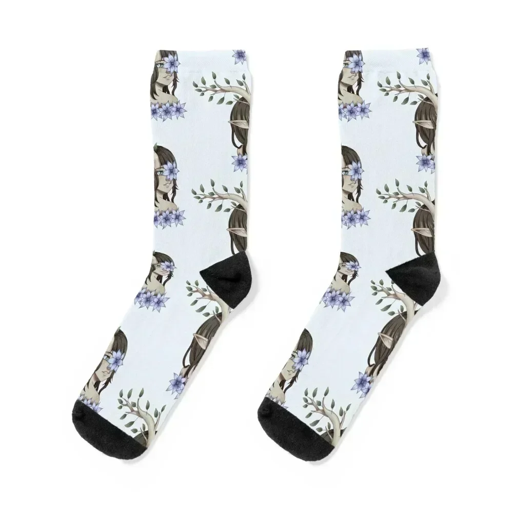 Dryad in Blue Socks winter cartoon funny gift Heating sock Woman Socks Men's summer gift retro Women's Socks Men's