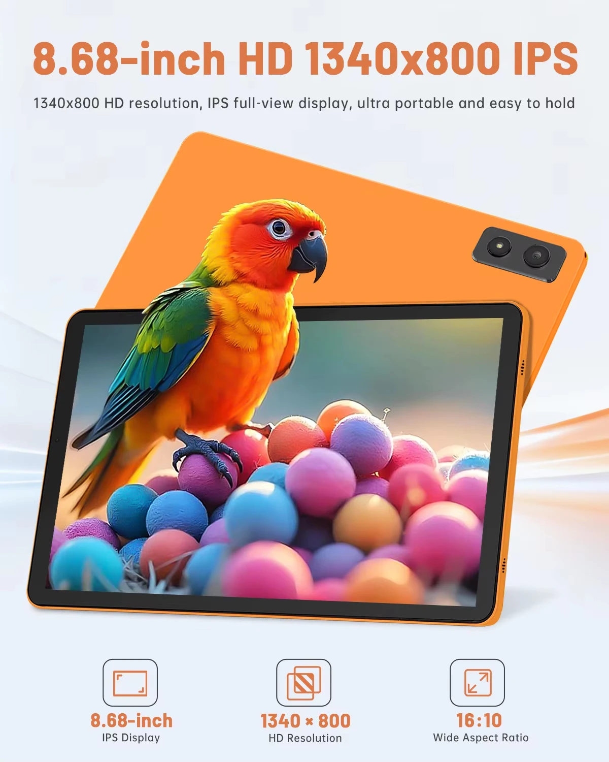 ANRY 8 7 Zoll Android 16 Tablet 4G Telefonanruf T616 Octa-Core 16GB RAM 128GB ROM 5000mAh WiFi GPS 2026 Tablet-PC mit SD- und SIM-Steckplatz – Detail 2