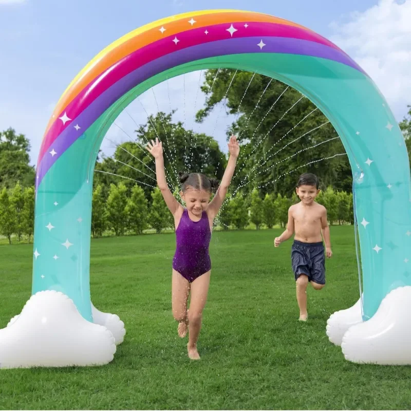 Giant Inflatable Rainbow Arch Water Spray Toy for Kids Outdoor Summer Lawn Garden Party Play Equipment Fun Sprinkler Game