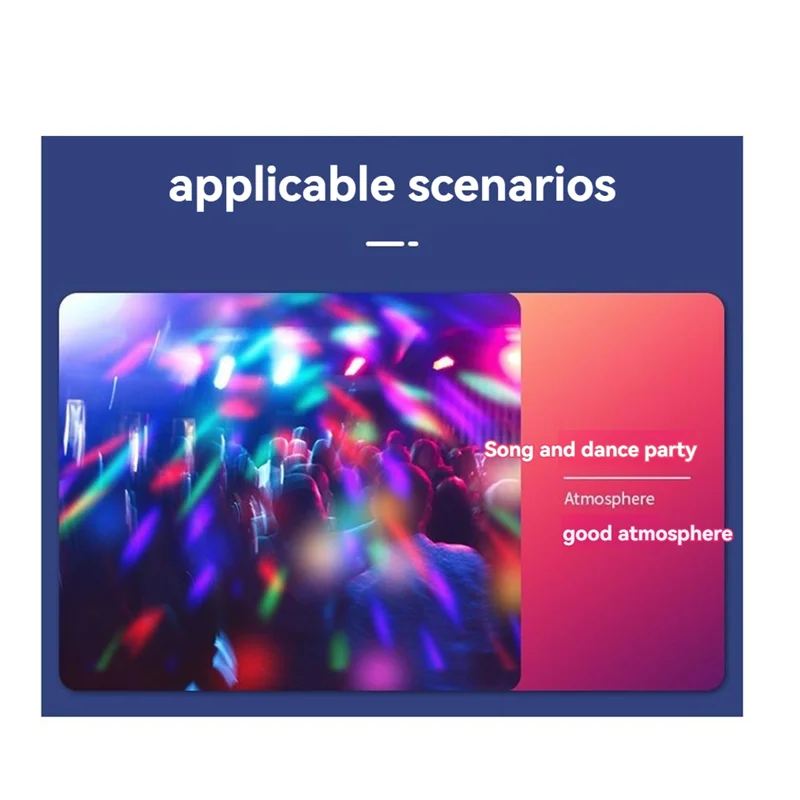 

6 шт., красочная вращающаяся волшебная шаровая лампа RGB светодиодная без розетки, диско-шар для танцевальных вечеринок, DJ Atmosphere Light-ABQU