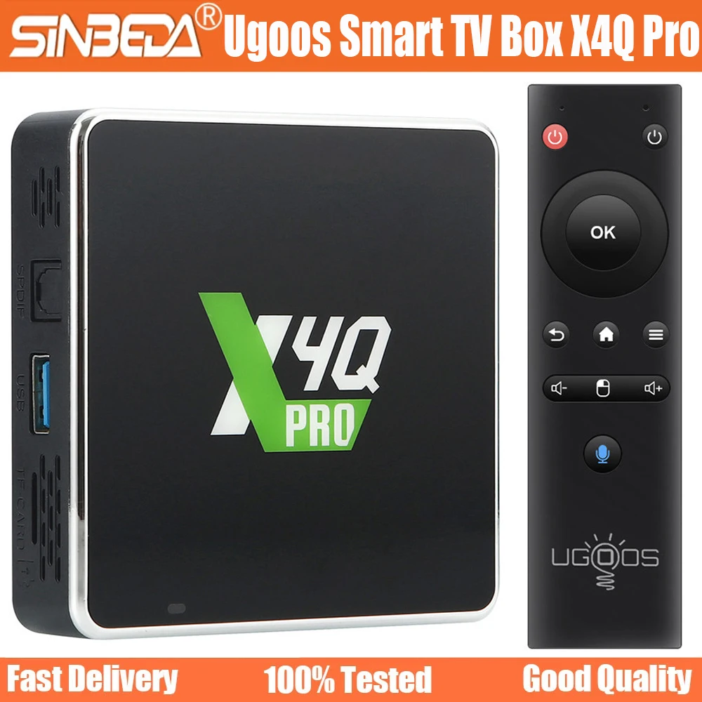 

UGOOS X4Q POR TV BOX Android 11 Amlogic S905X4 LPDDR4 4GB 32GB supporto AV1 HDR 1000M BT OTT 4K TVBOX X4Q PLUS 4GB 64GB Player