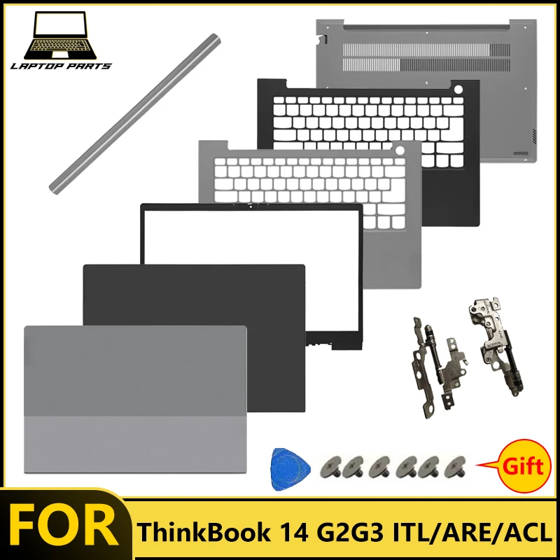 New For ThinkBook 14 G2/G3 ITL/ARE/ACL 2021 Laptop LCD Back Cover Bezel Upper Palmrest Bottom Case Hinge Set Laptop Frames