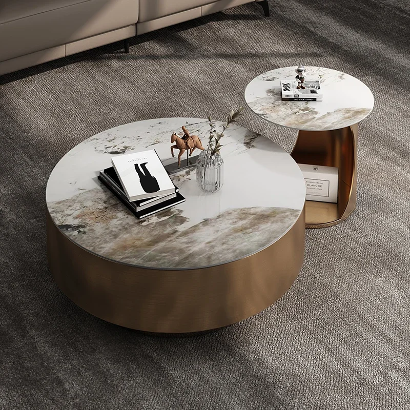 

Luxury Unique Coffee Tables Nordic Beautiful Minimalist Modern Side Table Marble Effect Aesthetic Mesa De Centro Home Furniture