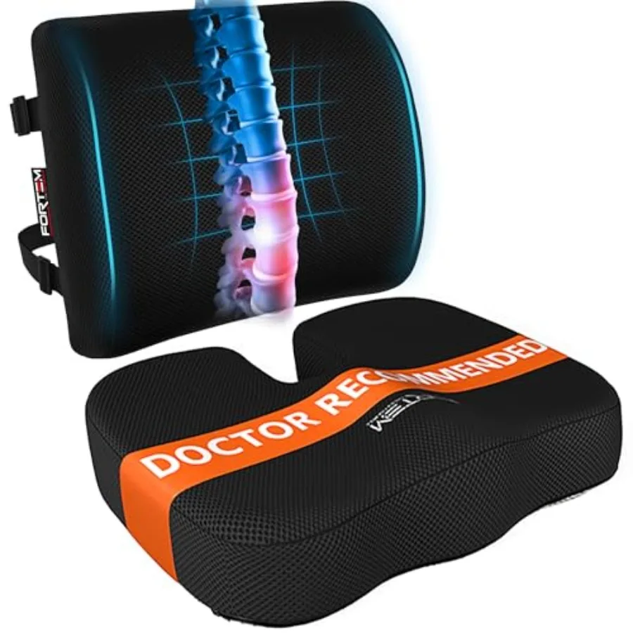 

Подушка для офисного кресла с поддержкой поясницы, из пены с эффектом памяти, для облегчения боли при ишиасе, боли в копчике и давлении на косточки хвостовика