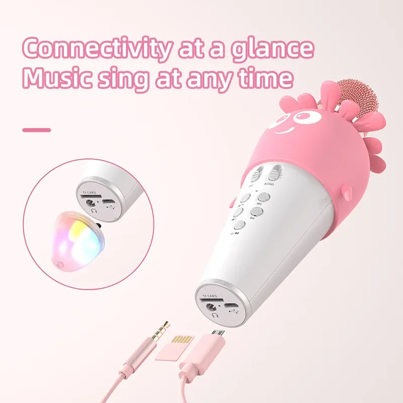 

K5 Children Singing Microphone Audio All-in-One Machine Mobile Phone Bluetooth Voice Changing Wireless Condenser Microphone Toy
