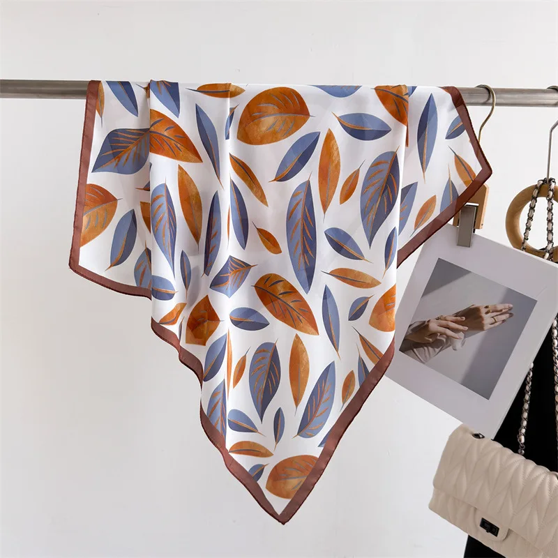 Luxury Brand Print 70cm Square Scarves Women's Silk Scarf Bandana Small Neckties Hairbands Bags Foulard Shawl