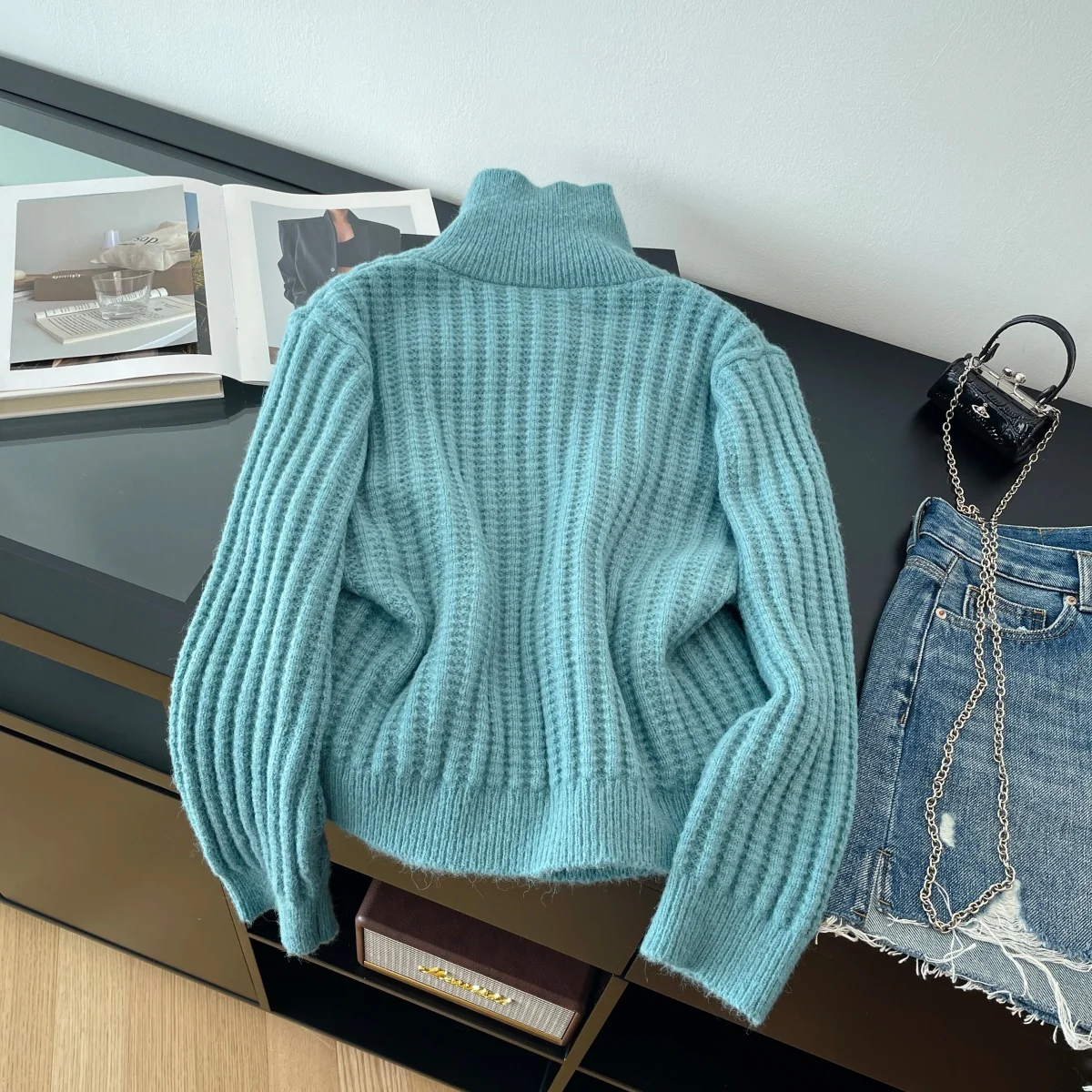 المرأة المشمش دافئ سترة متماسكة سترة خمر 2000s طويلة الأكمام الياقة المدورة سترة الكشمير المعنقة سترة ربيع الخريف للنساء