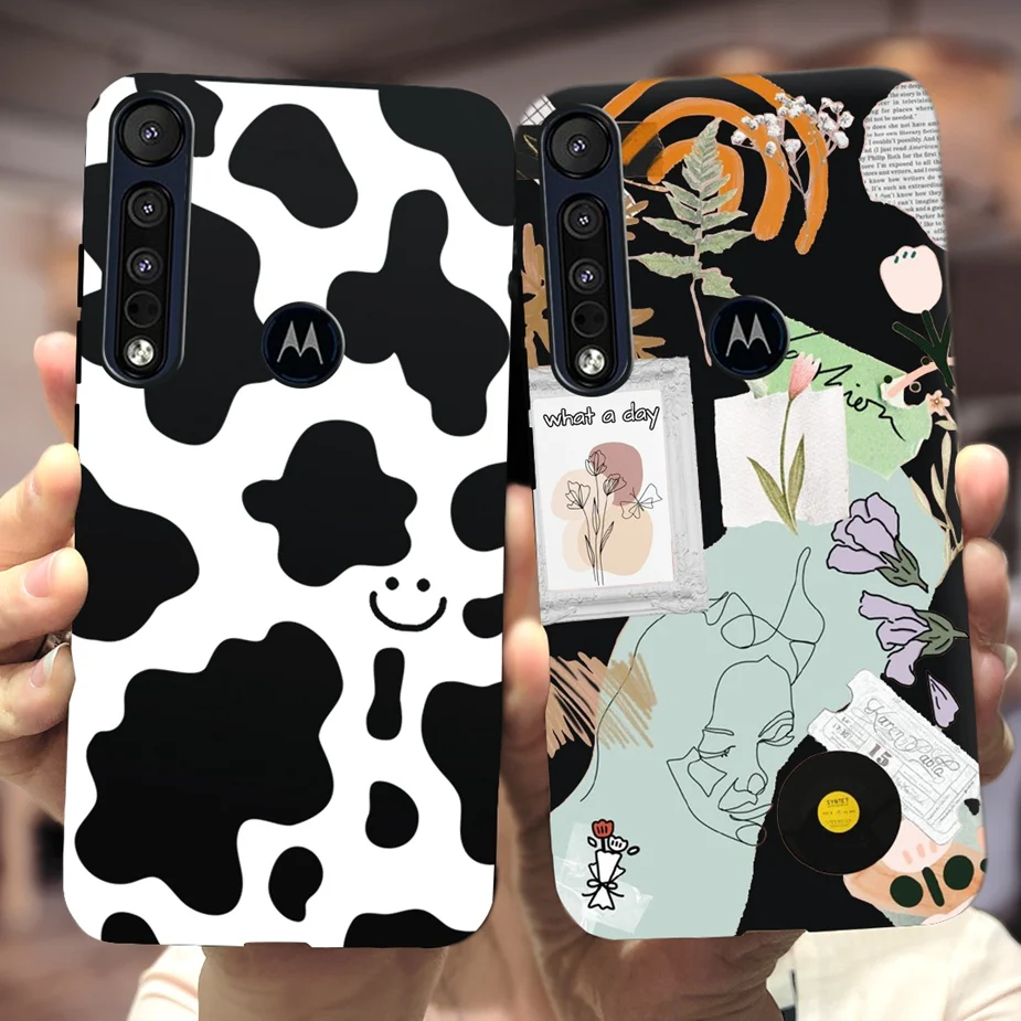 Para Motorola One Macro funda única pintada funda de teléfono de TPU suave de silicona negra para Motorola One Macro OneMacro parachoques 6,2''