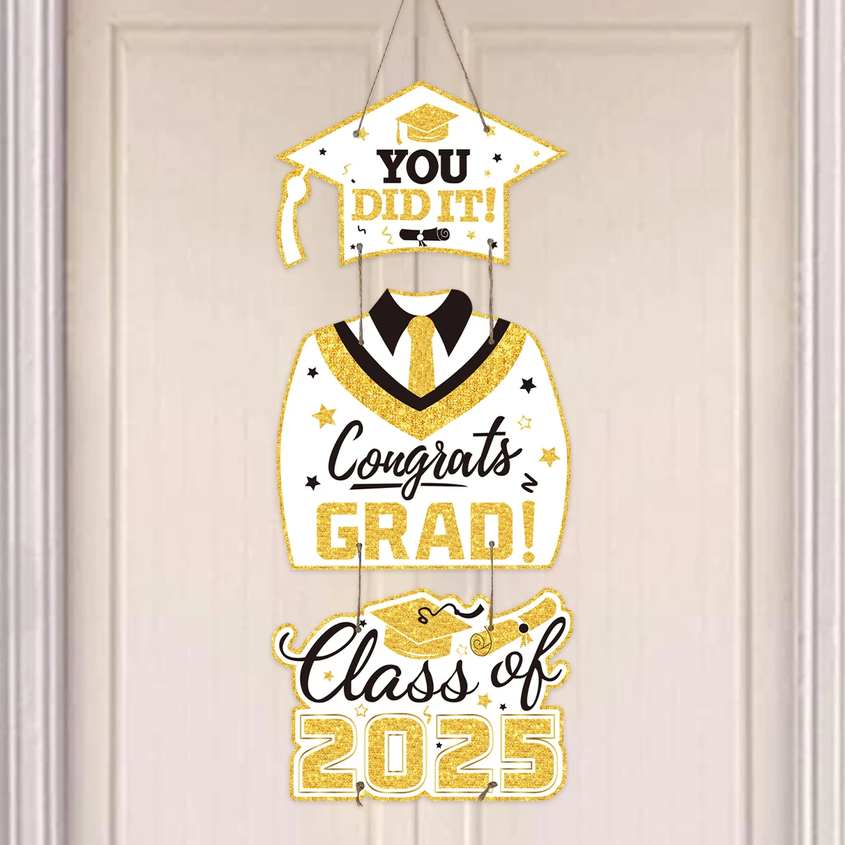 Graduations Paper Door Hanging Graduation Gown Hat Decorations Congrats Grad Party Graduation Decorations 2025 Party Supplies
