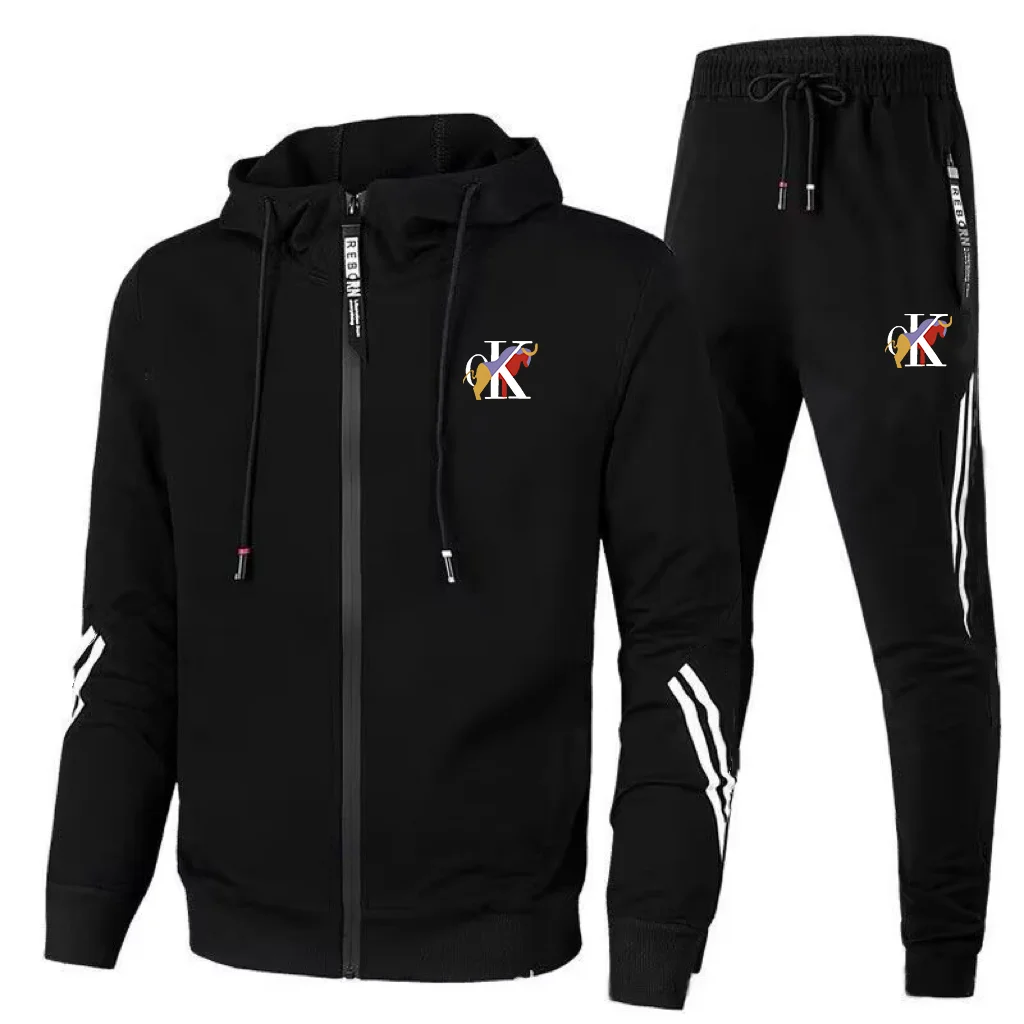 

Men's Sets Jacket Casual Sportswear Suit Men's Hoodie and Trousers Two-piece Zippered Hooded Sweatshirt Sweatpants Men's Suit