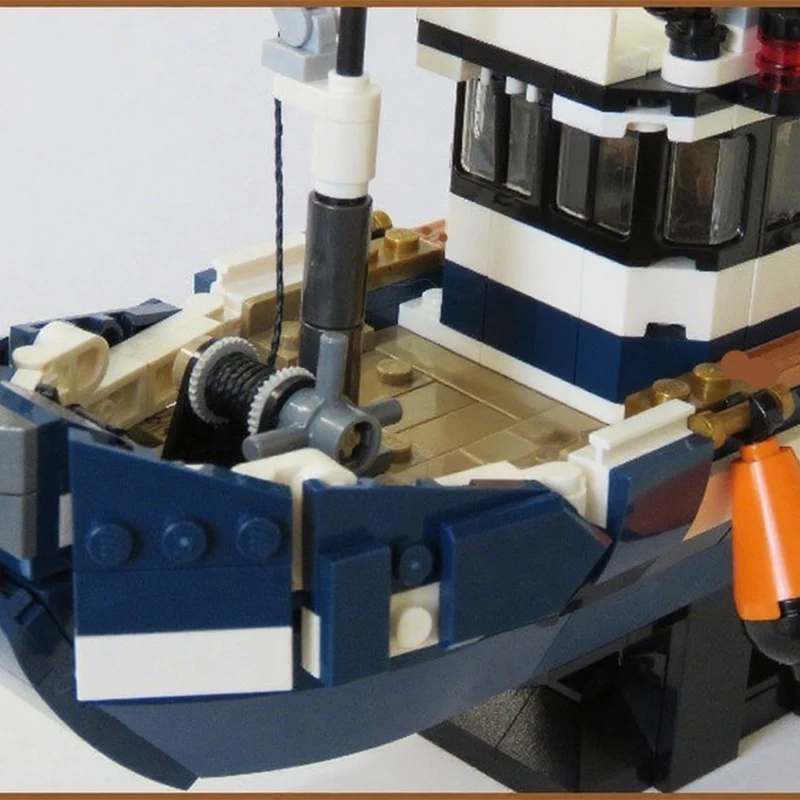 669 pçs moc barco de pesca blocos de construção brinquedo para desenvolver paciência e concentração haste educacional brinquedo de natal presente