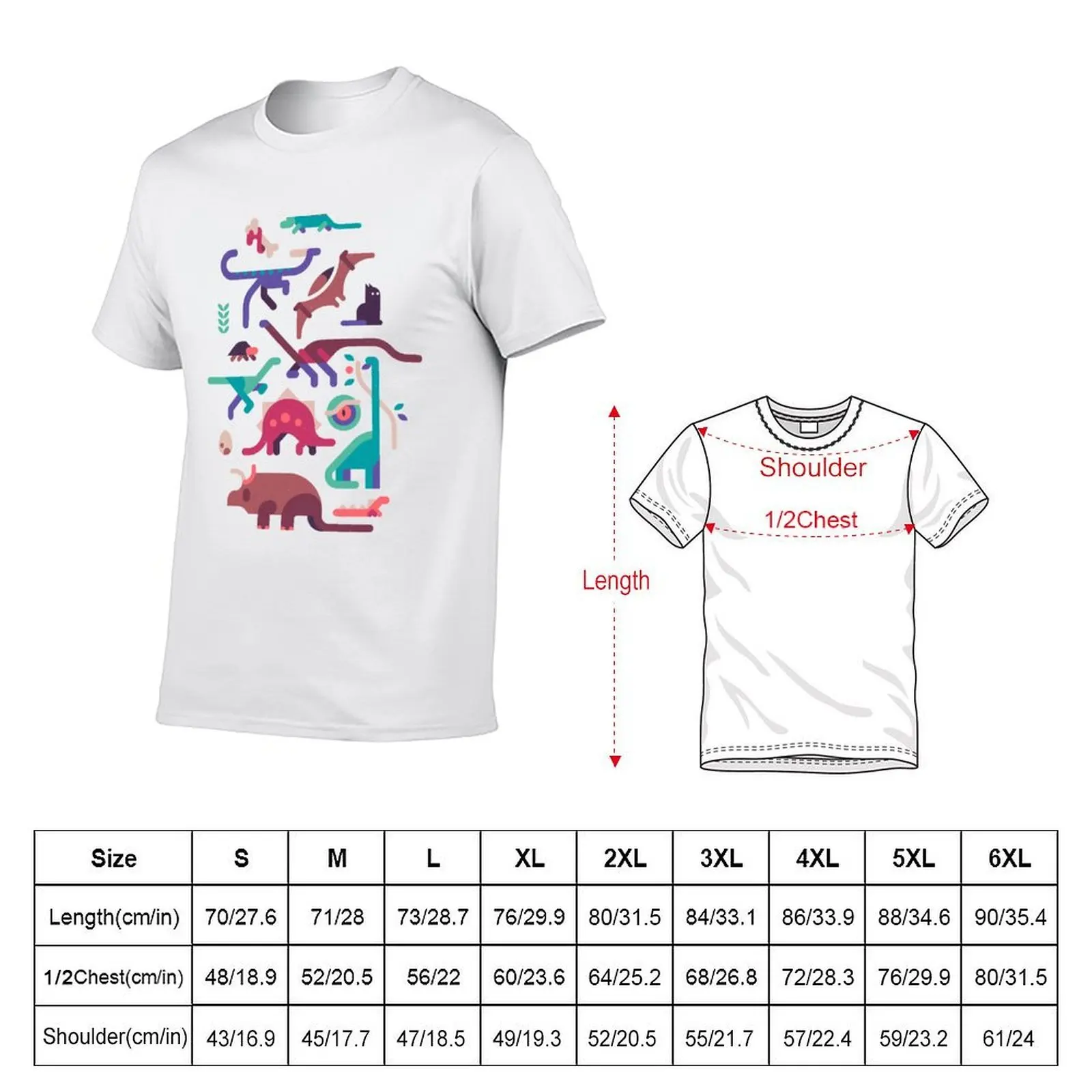 Dinos and a cat T-Shirt graphic shirts topping plain white t shirts men
