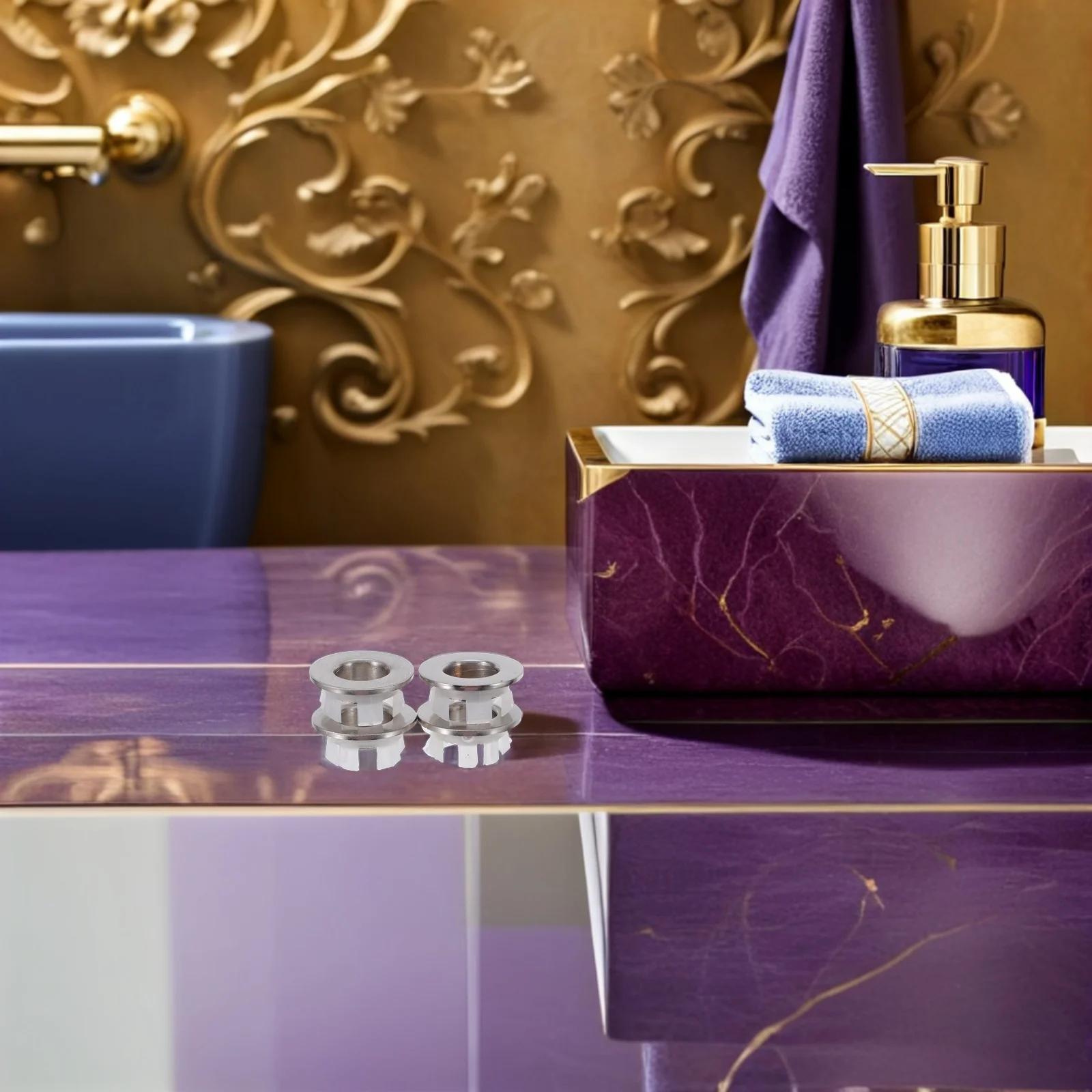 

4 шт. декоративные заглушки для слива раковины, металлические вставки для отверстий 22-24 мм, защита от брызг для умывальника