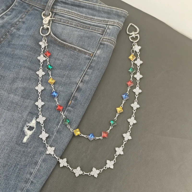 2025 New Model Flower Shape Hip Hop Pants Chain Fashionable Men And Women One\'s Waist Luxury Accessories Spring Gift