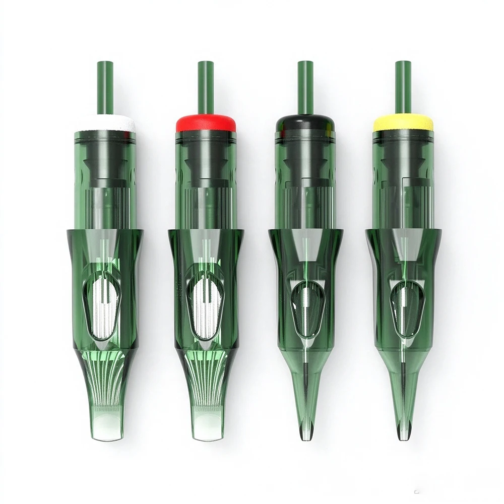 Green Disposable Tattoo Cartridge Needles Focus 20 Pcs Sterile Individual Packaging Professional Grade for Tattoo Artists